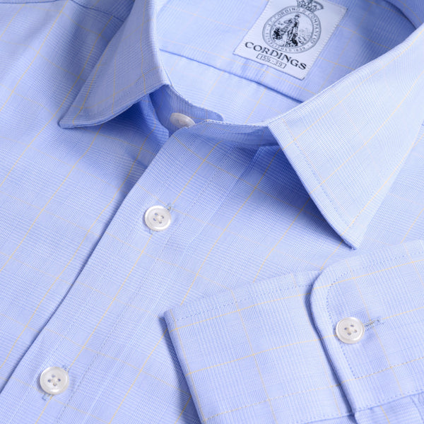 Blue Preston Prince of Wales Poplin Shirt