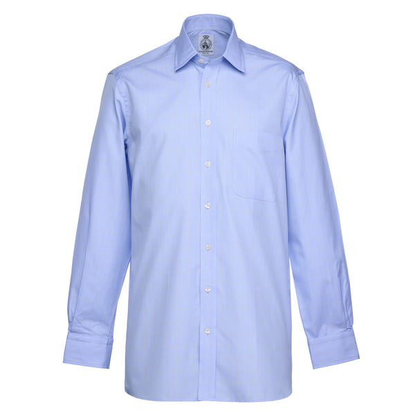 Blue Preston Prince of Wales Poplin Shirt