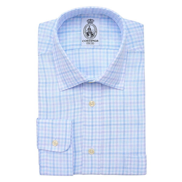 Blue Blakeney Linen Gingham Shirt