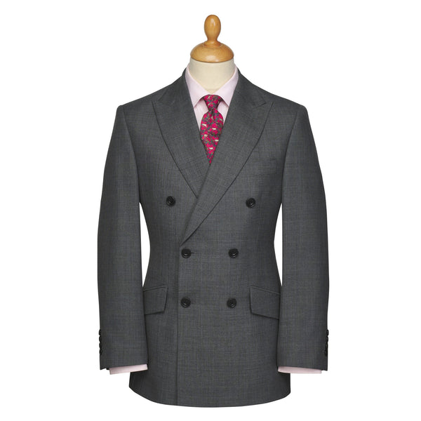 Charcoal 10oz Double Breasted Sharkskin Suit