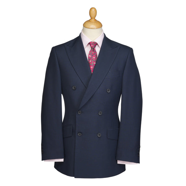 Navy 10oz Double Breasted Sharkskin Suit