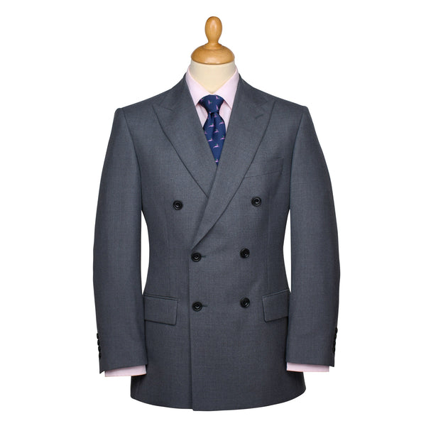 Grey 8oz Double Breasted Worsted Flannel Suit