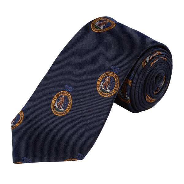 Navy Blue Cordings Crest Silk Tie