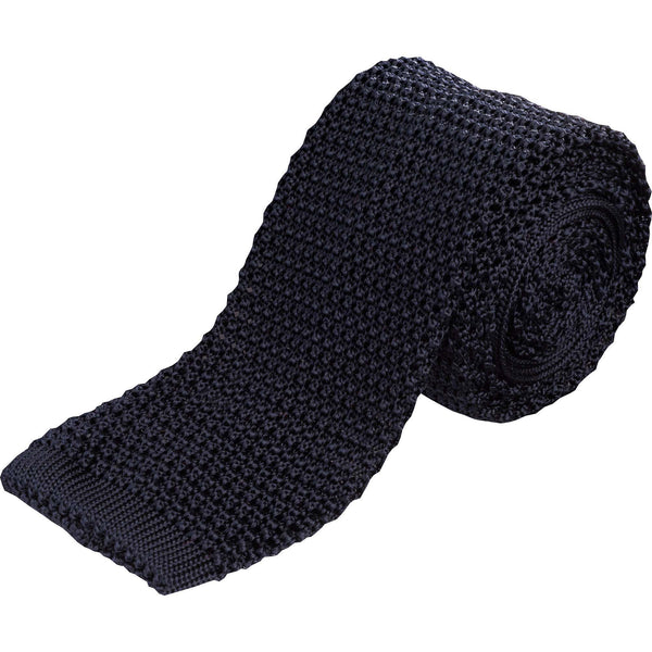 Navy Heavy Silk Knitted Tie
