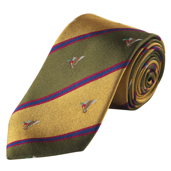 Gold Duck Club Woven Silk Tie