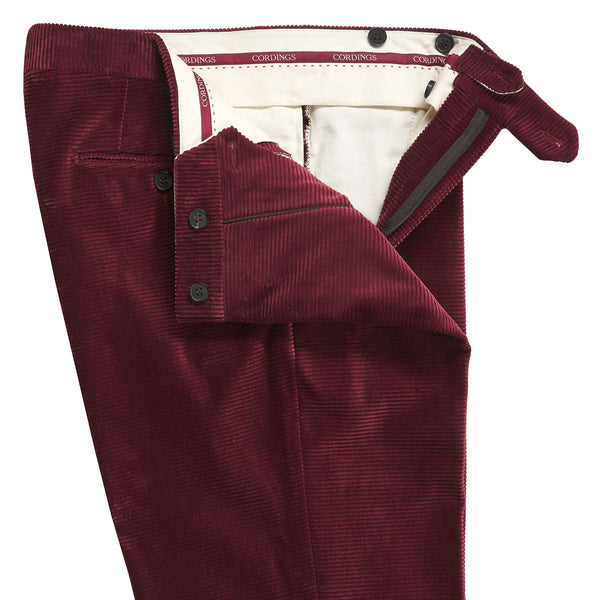 Burgundy Horizontal Corduroy Trousers