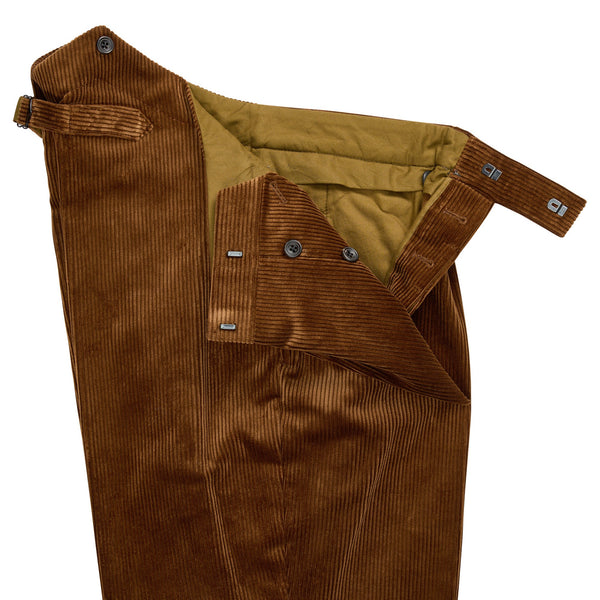Brown Corduory Fish Tail Trousers