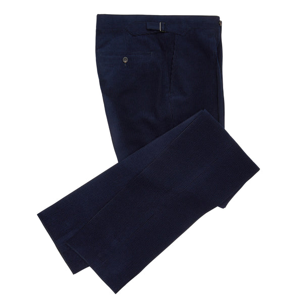 Navy Bingley Wool Corduroy Trousers