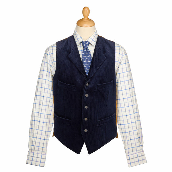 Navy York Corduroy Waistcoat