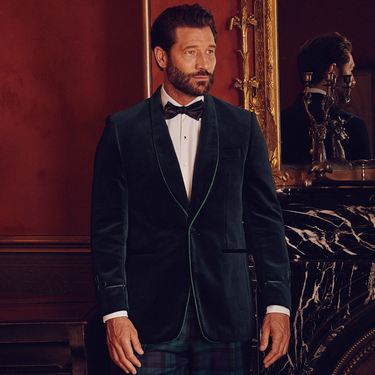 Green Velvet Smoking Jacket