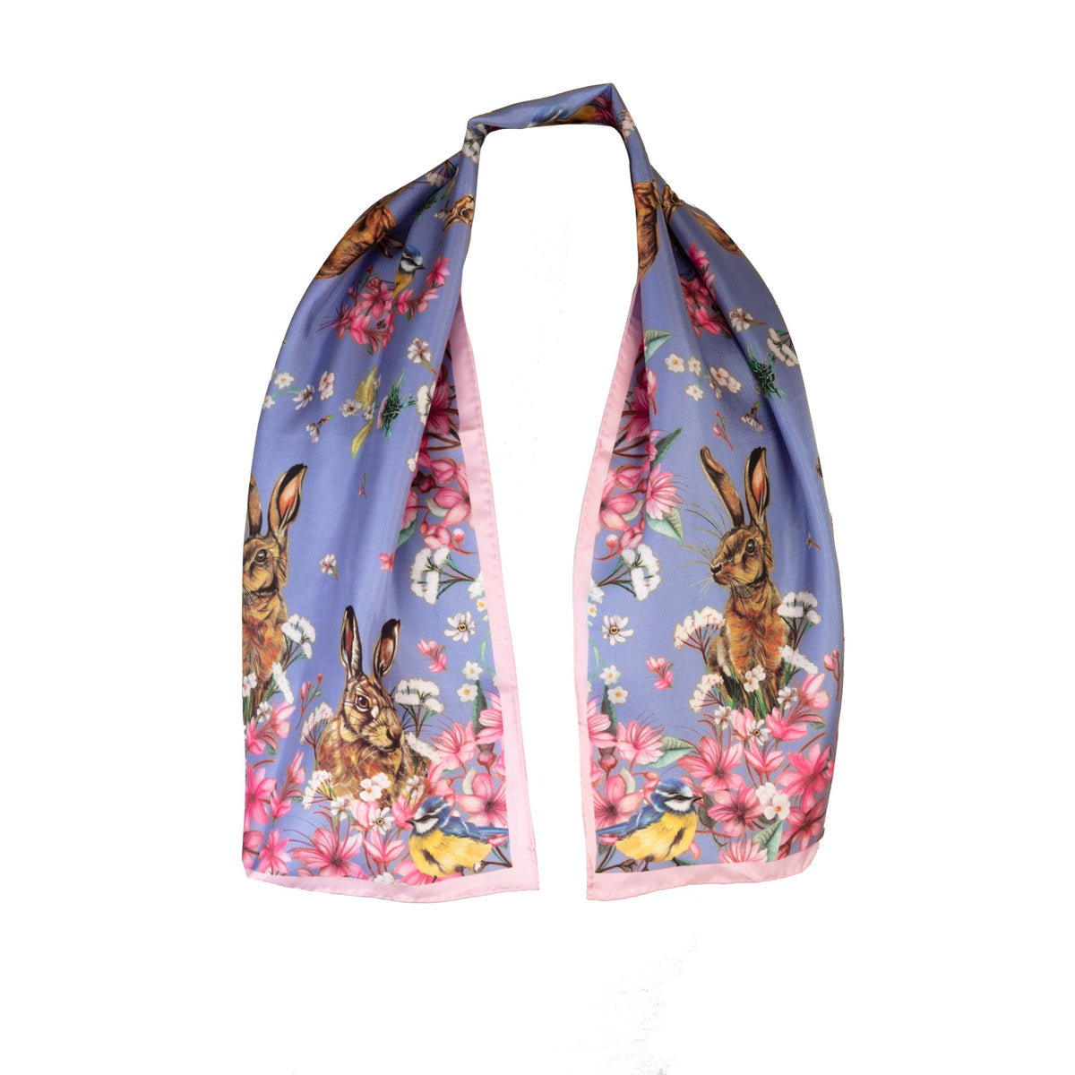 Periwinkle Oopsie Daisy Narrow Silk Scarf