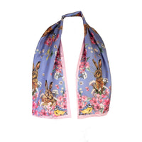 Periwinkle Oopsie Daisy Narrow Silk Scarf