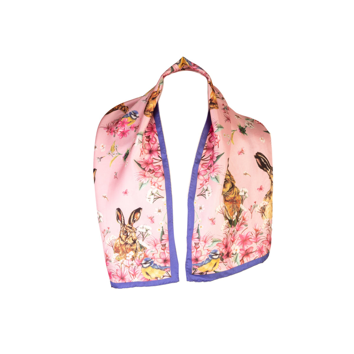 Pink Oopsie Daisy Narrow Silk Scarf