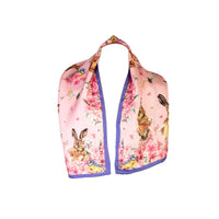 Pink Oopsie Daisy Narrow Silk Scarf