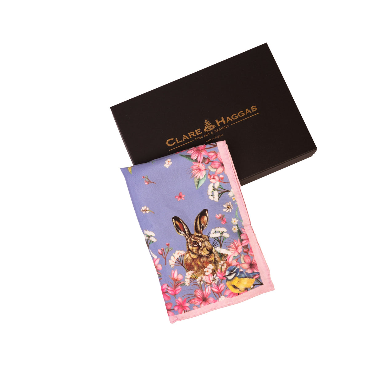 Periwinkle Oopsie Daisy Narrow Silk Scarf