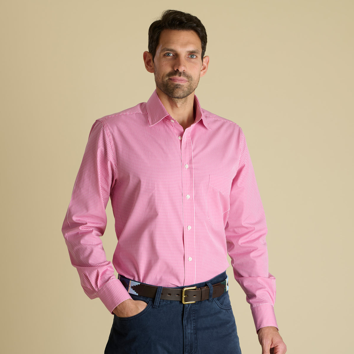 Red Holt Gingham Poplin Shirt