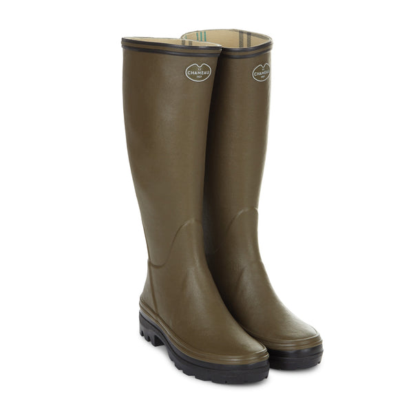 Olive Le Chameau Giverny Lined Boots
