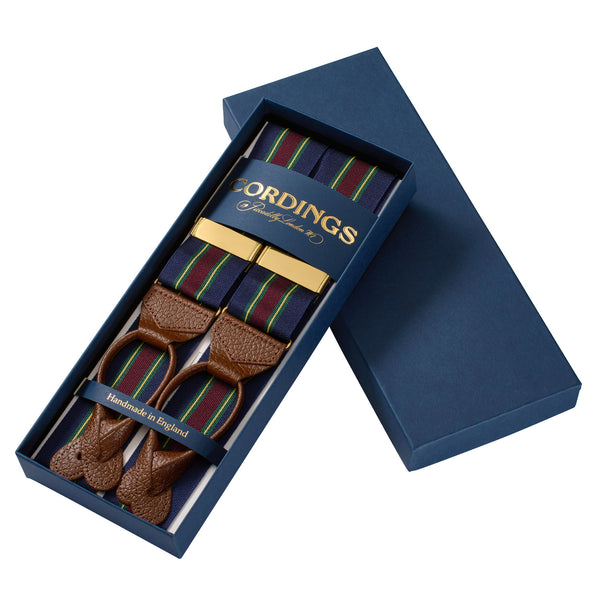 Navy & Wine Striped Ribbon Braces