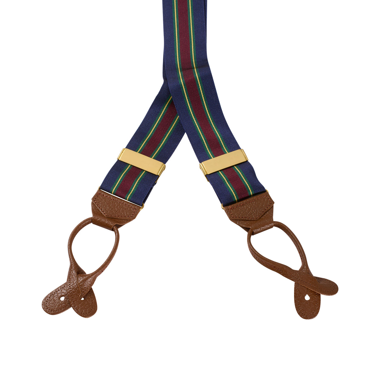 Navy & Wine Striped Ribbon Braces