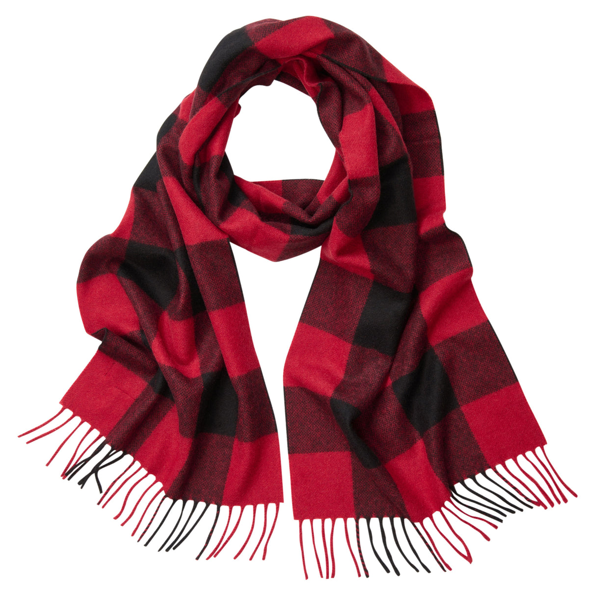 Red Check Cashmere Scarf