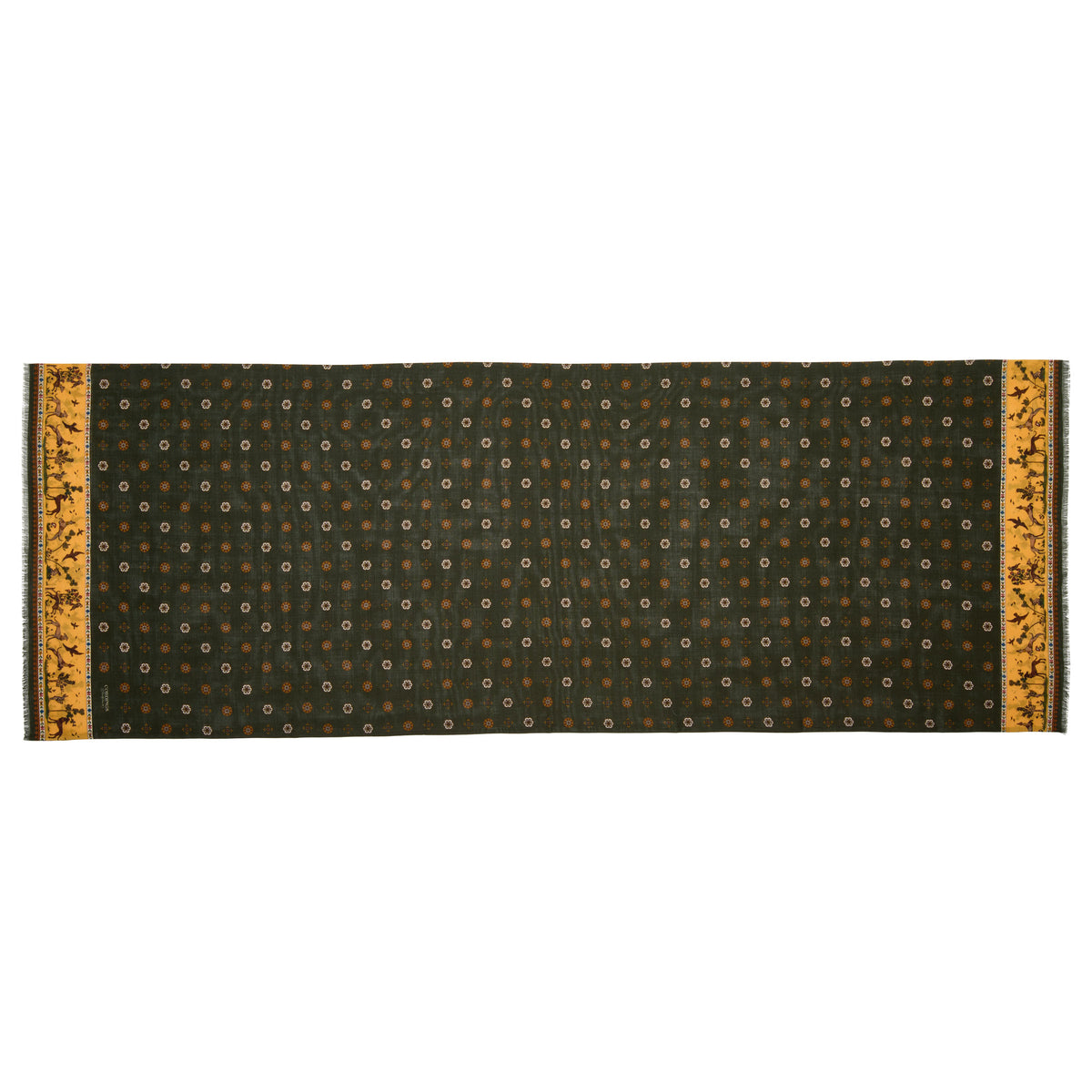 Olive Rose Wool & Silk Scarf