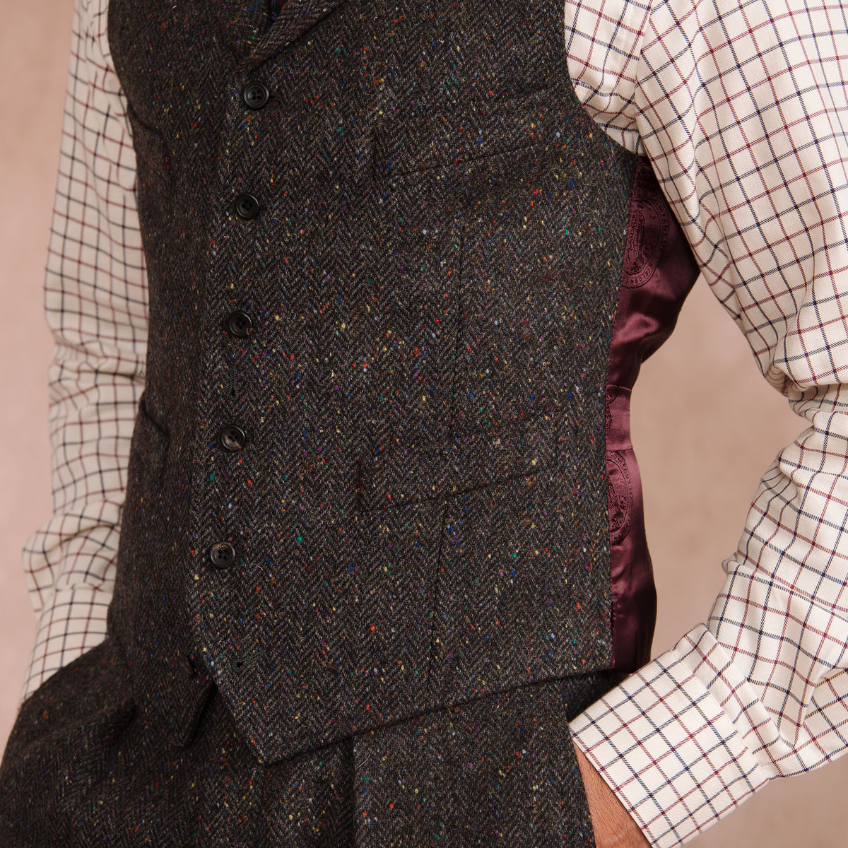 Brown & Grey Ballymore Donegal Waistcoat