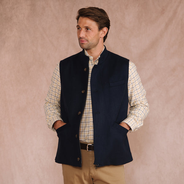 Navy Exmoor Doeskin Gilet