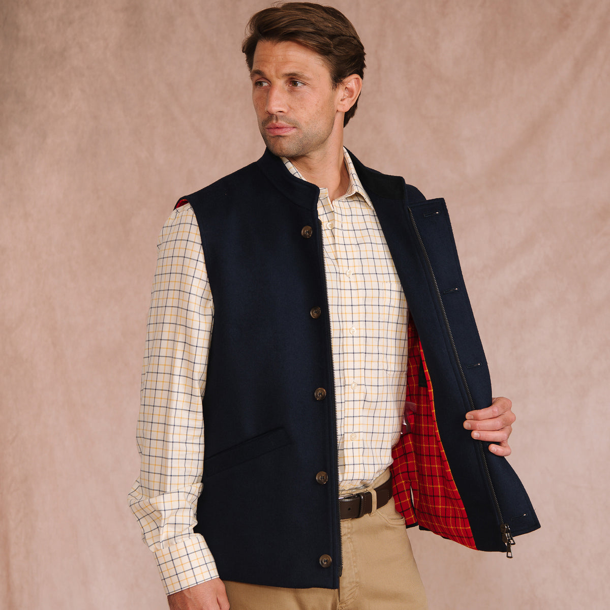 Navy Exmoor Doeskin Gilet