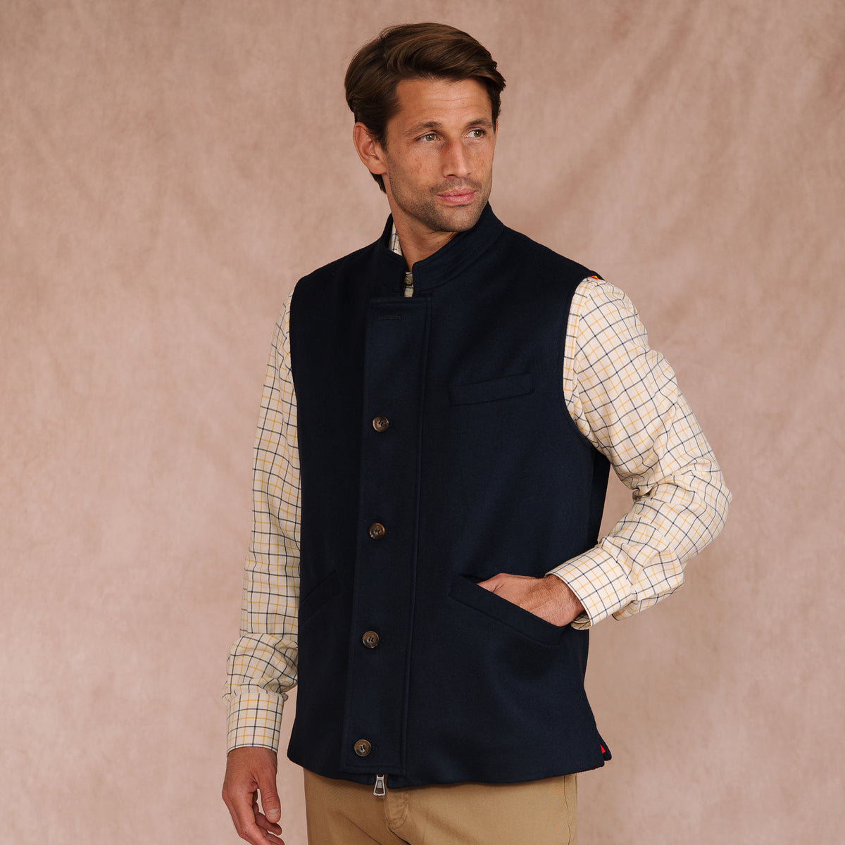 Navy Exmoor Doeskin Gilet