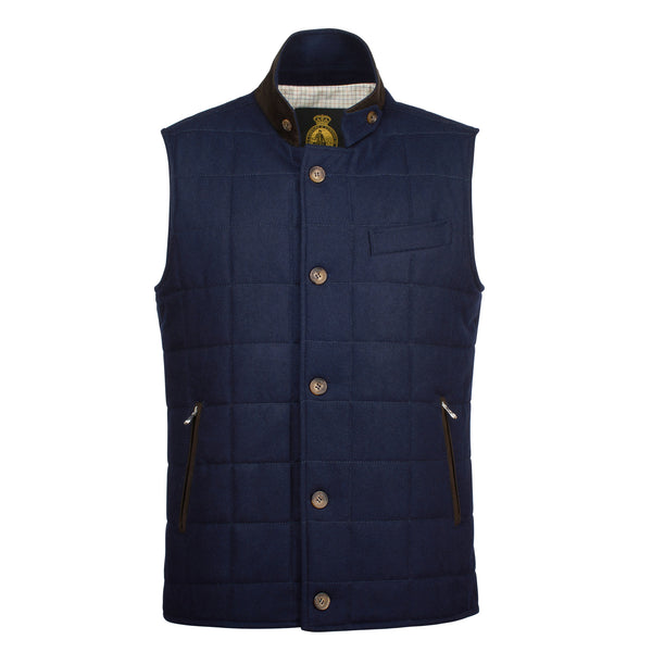 Navy Ebury Flannel Gilet