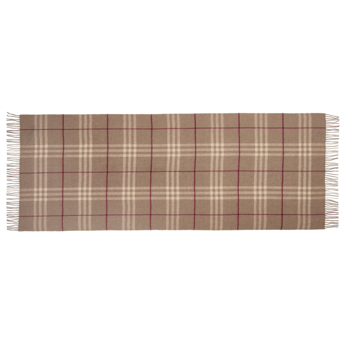 Taupe Cashmere Plaid Shawl