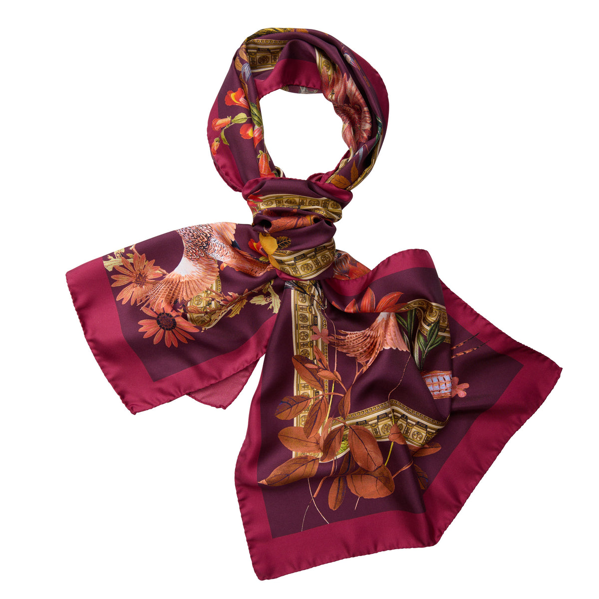 Plum Silk Deer Scarf