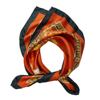 Rust Silk Pheasants Square Scarf