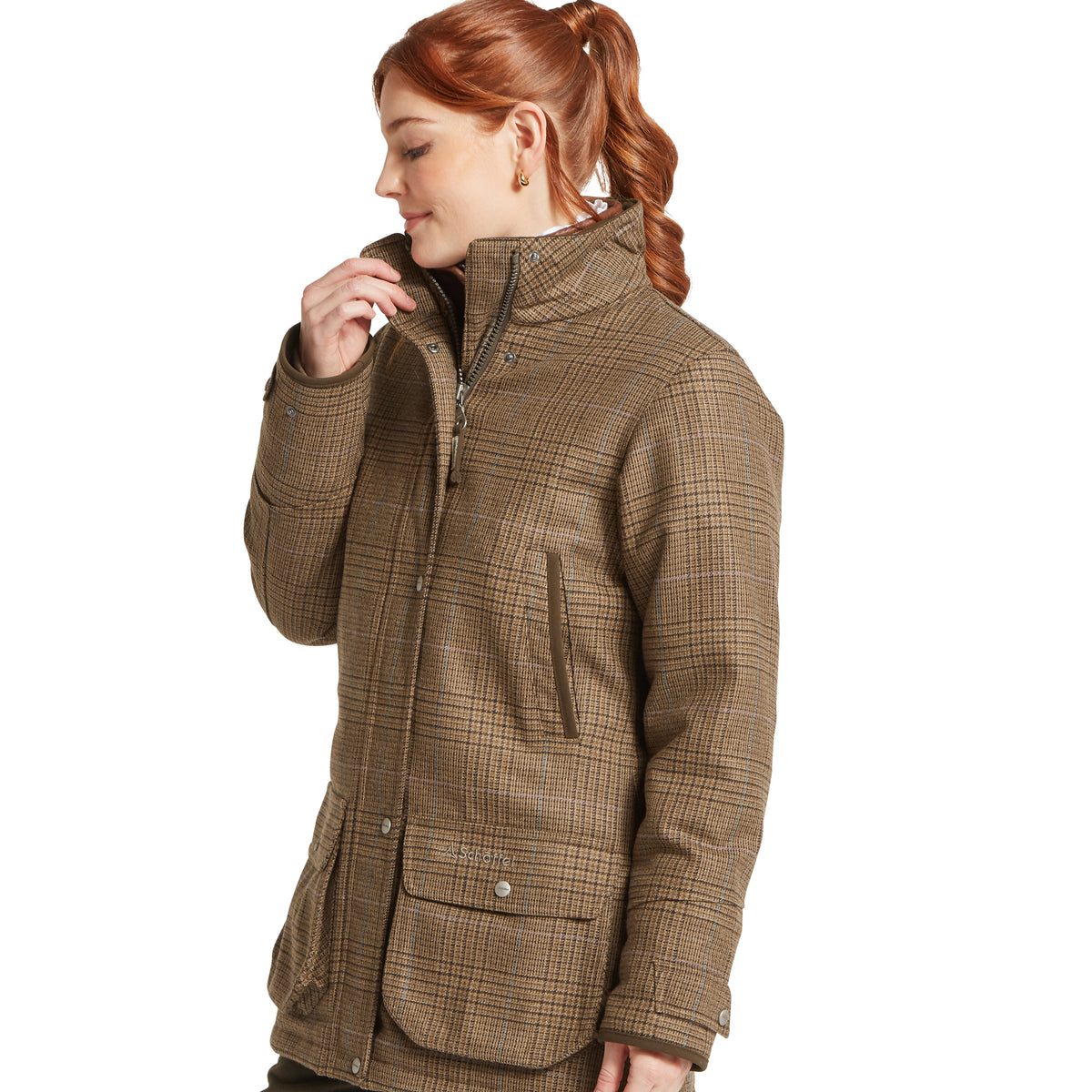 Ladies Ptarmigan Tan Tweed Field Coat