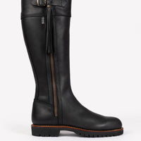 Black Penelope Chilvers Inclement Long Leather Tassel Boot