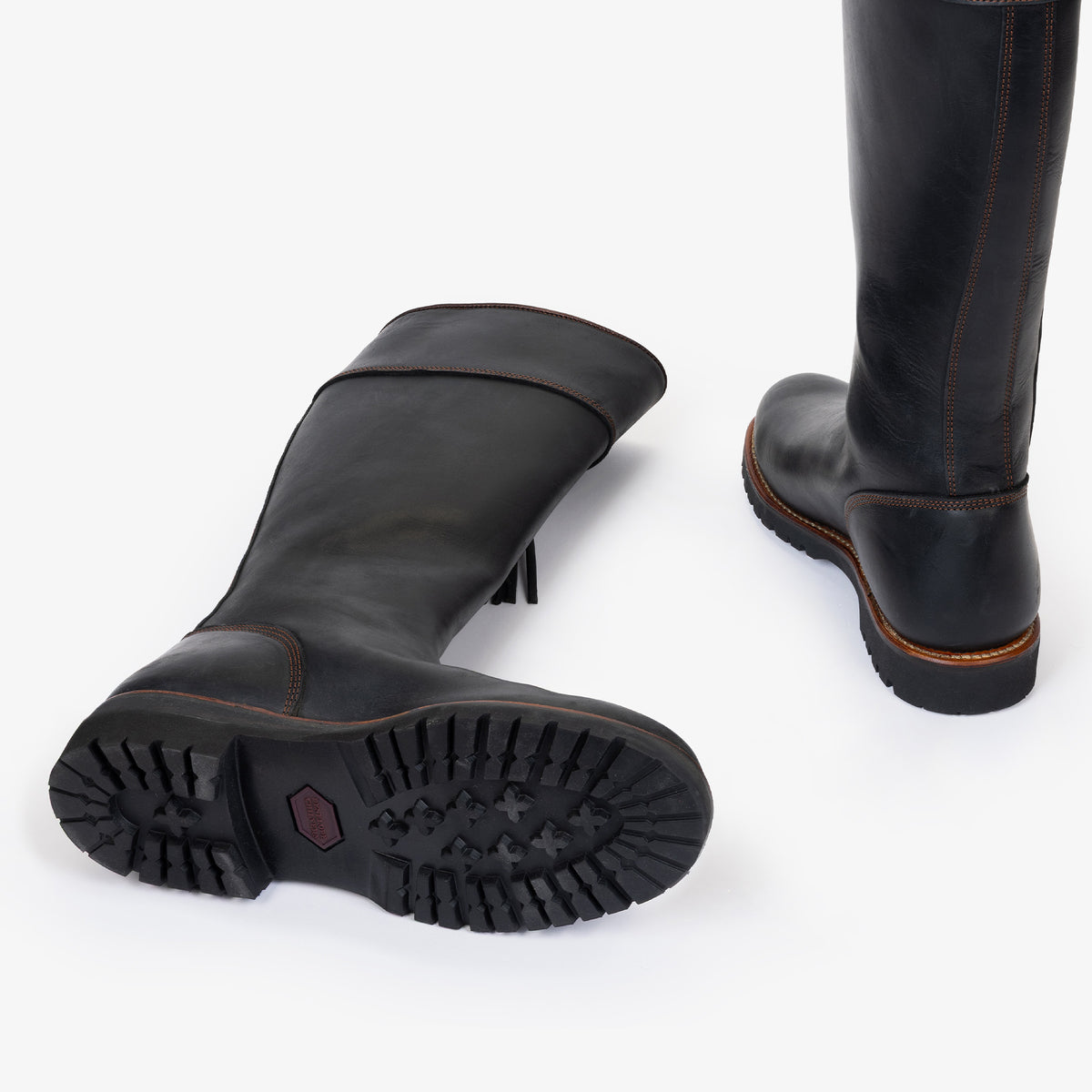Black Penelope Chilvers Inclement Long Leather Tassel Boot