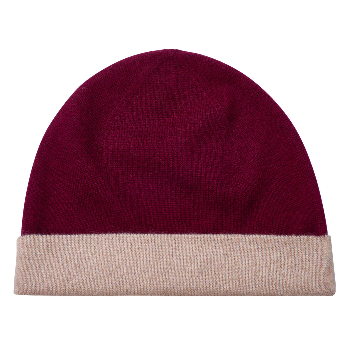 Wine Cashmere Two Way Beanie