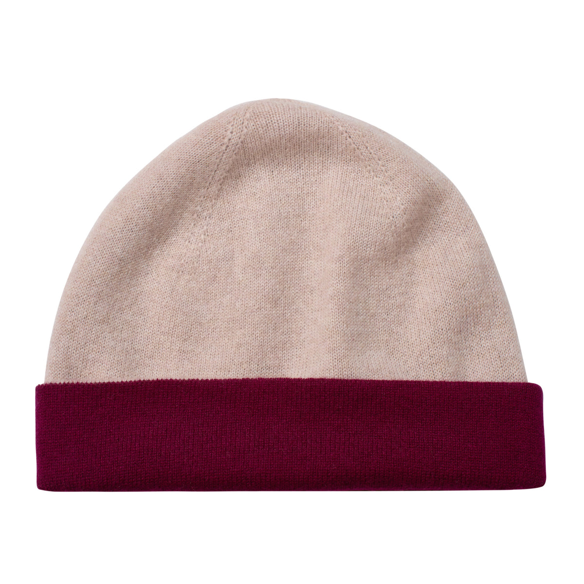 Wine Cashmere Two Way Beanie