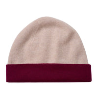 Wine Cashmere Two Way Beanie