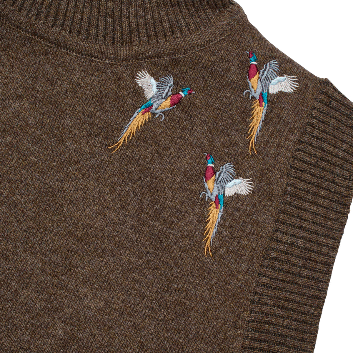 Taupe Pheasant Roll Neck Tank