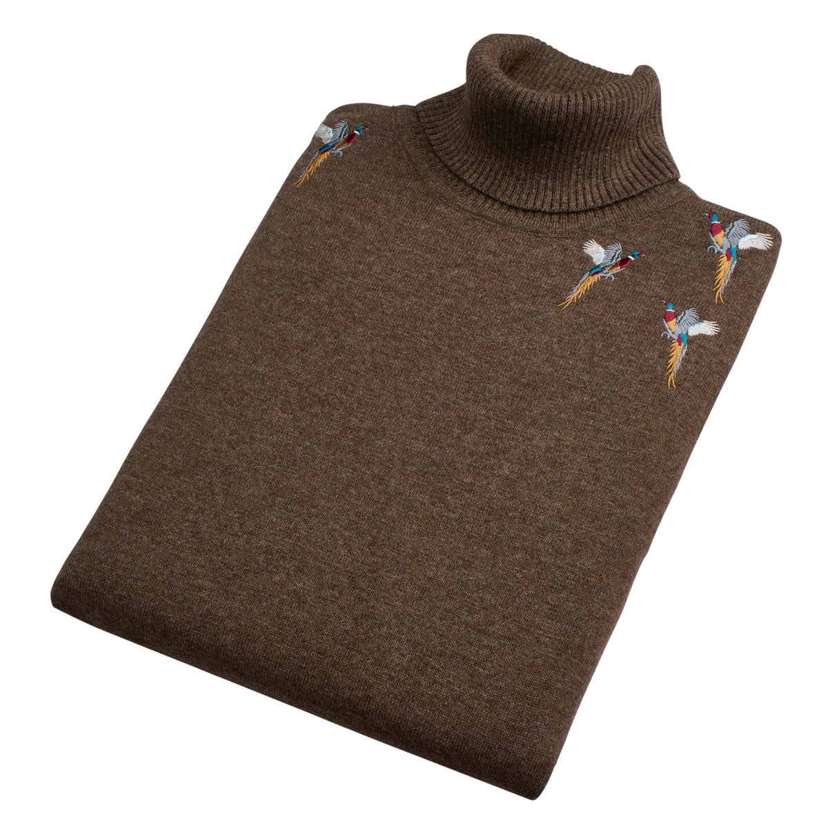 Taupe Pheasant Roll Neck Tank