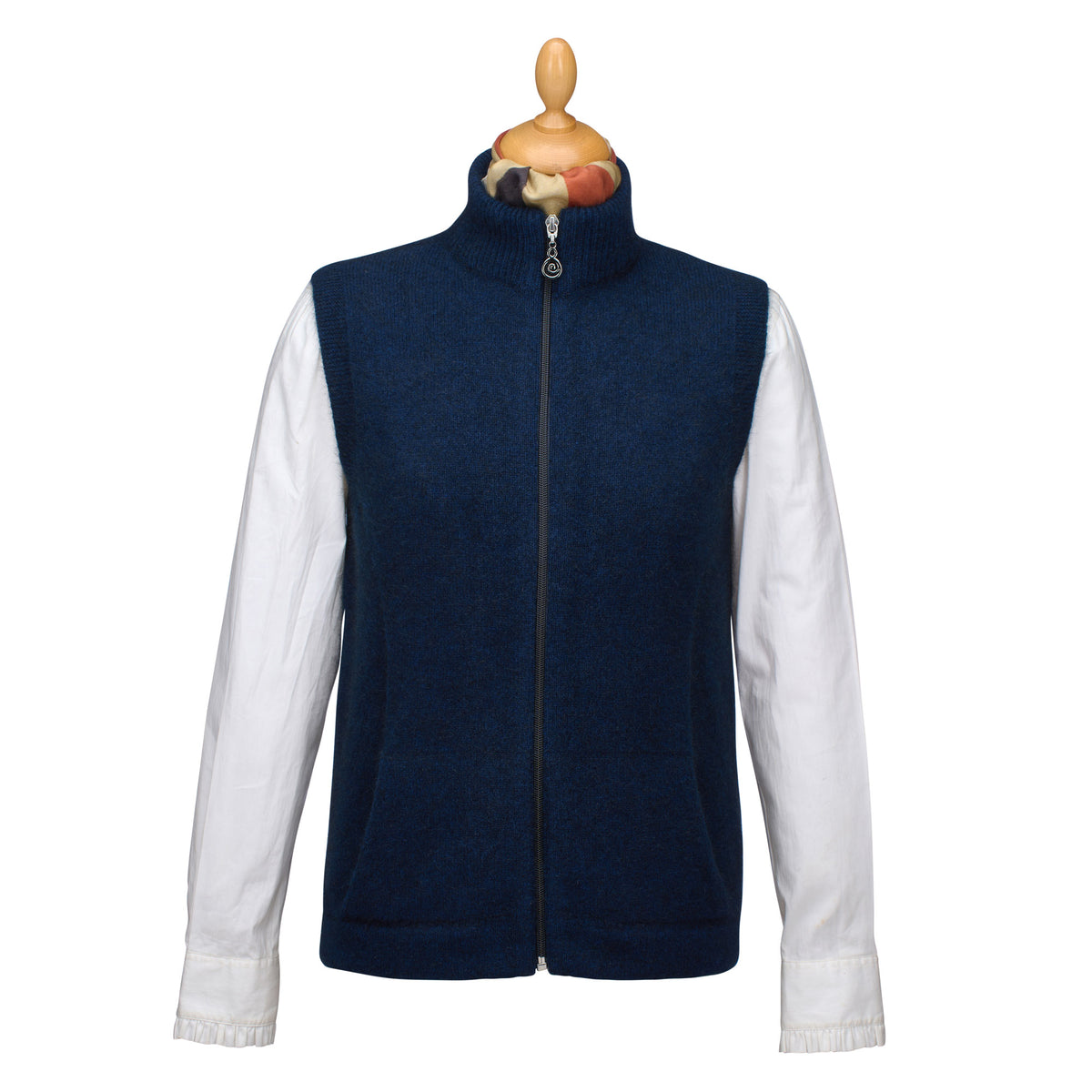 Navy Possum Zip Gilet
