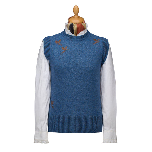 Blue Crewneck Pheasant Slipover