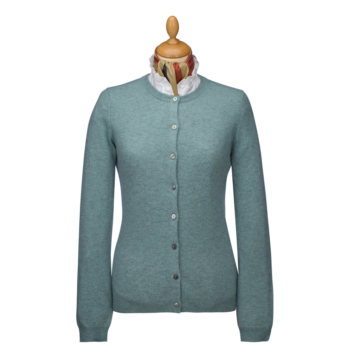 Green Classic Cashmere Cardigan