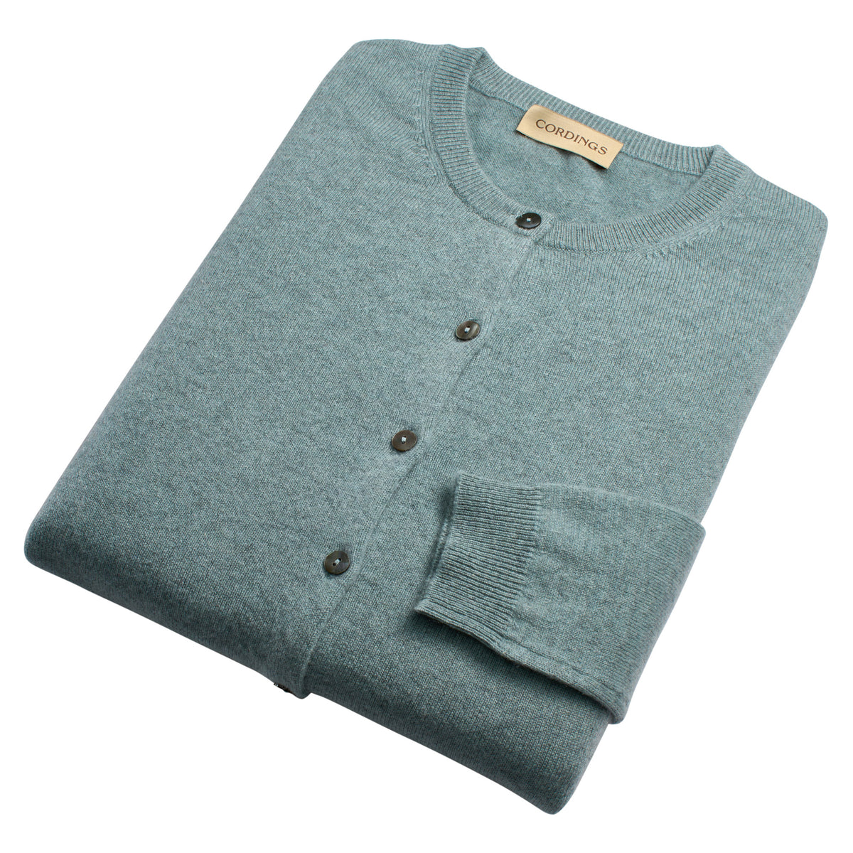 Green Classic Cashmere Cardigan