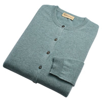 Green Classic Cashmere Cardigan