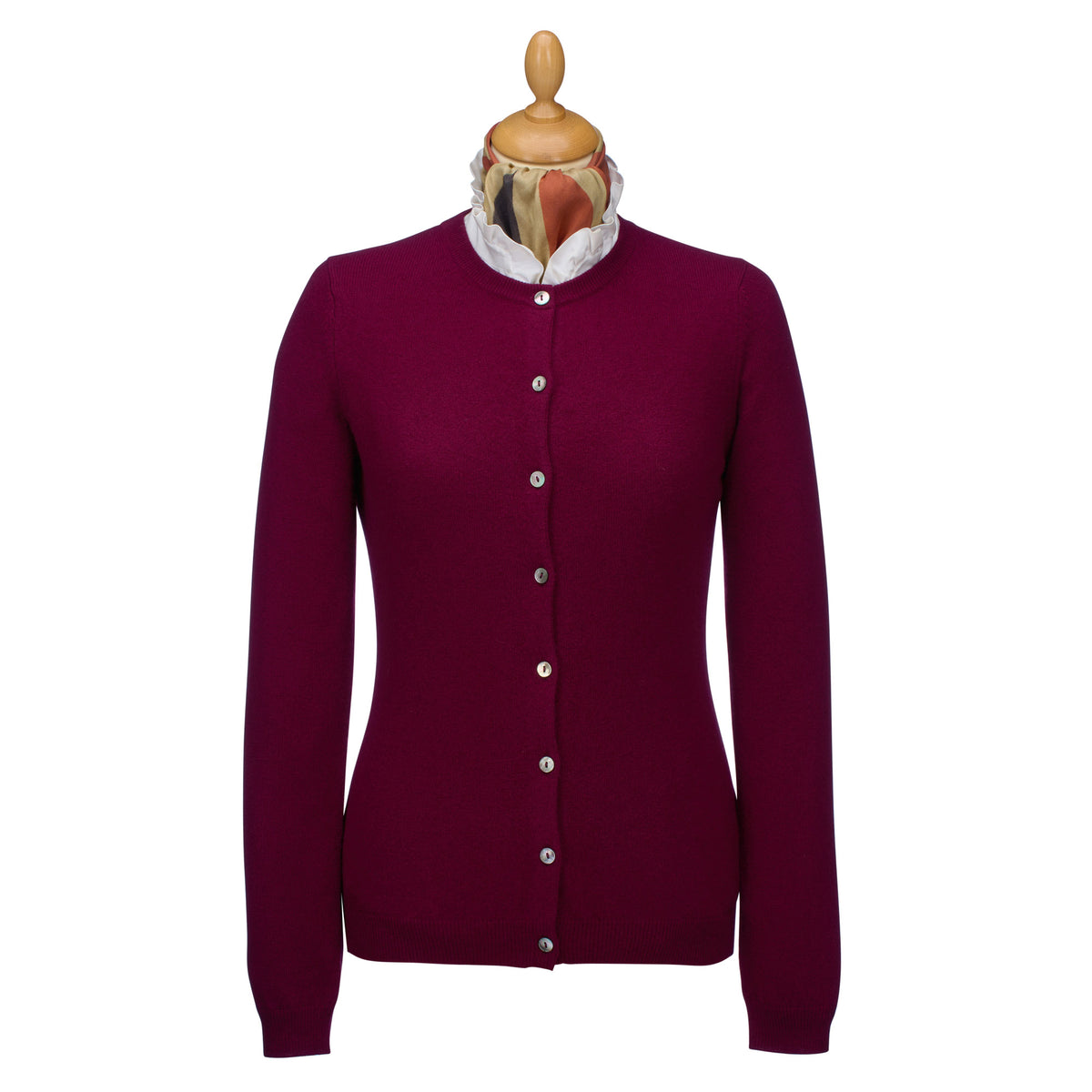 Wine Classic Cashmere Cardigan