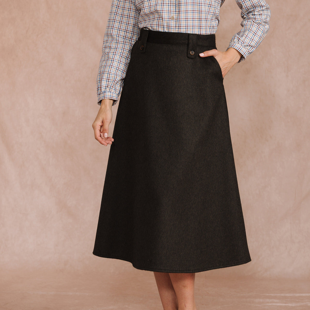 Chocolate Loden A-Line Skirt