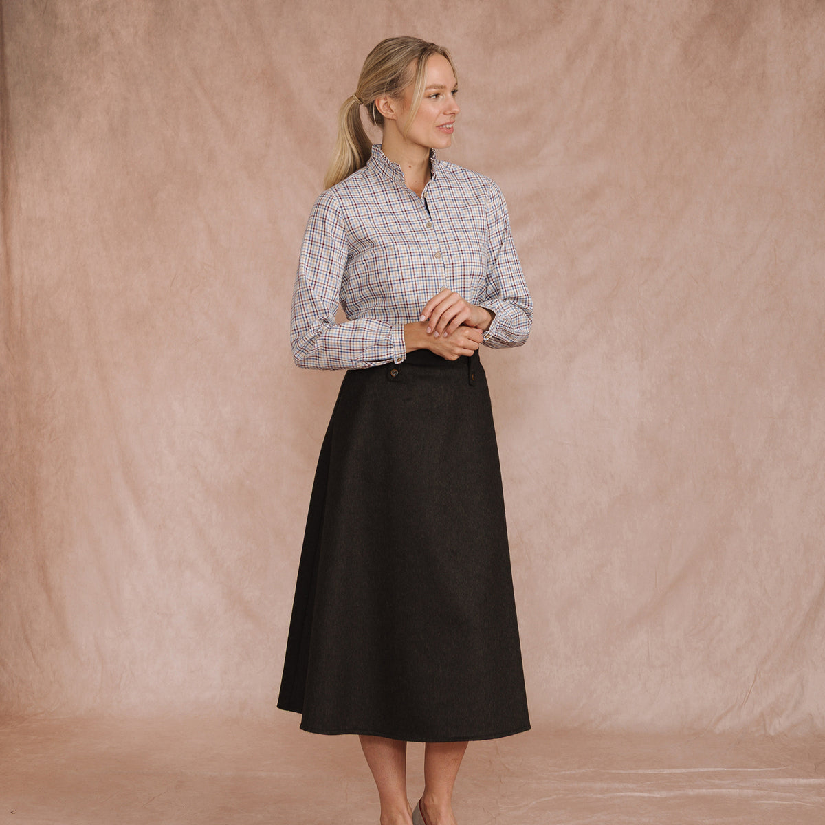 Chocolate Loden A-Line Skirt