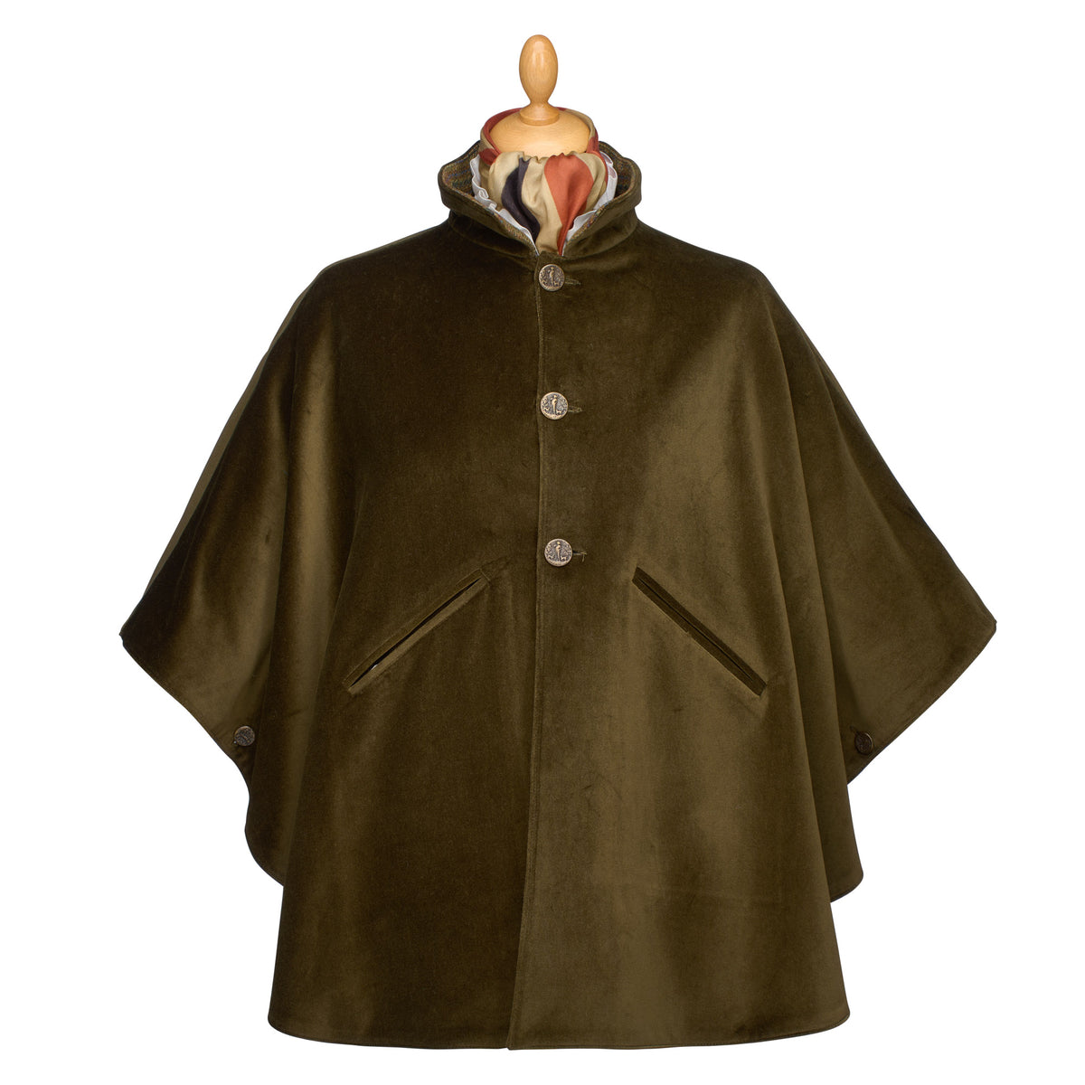 T. Ba Check Tweed Reversible Cape